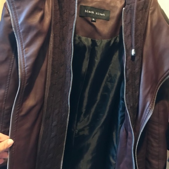 Womens Faux leather moto jacket - Picture 3 of 3